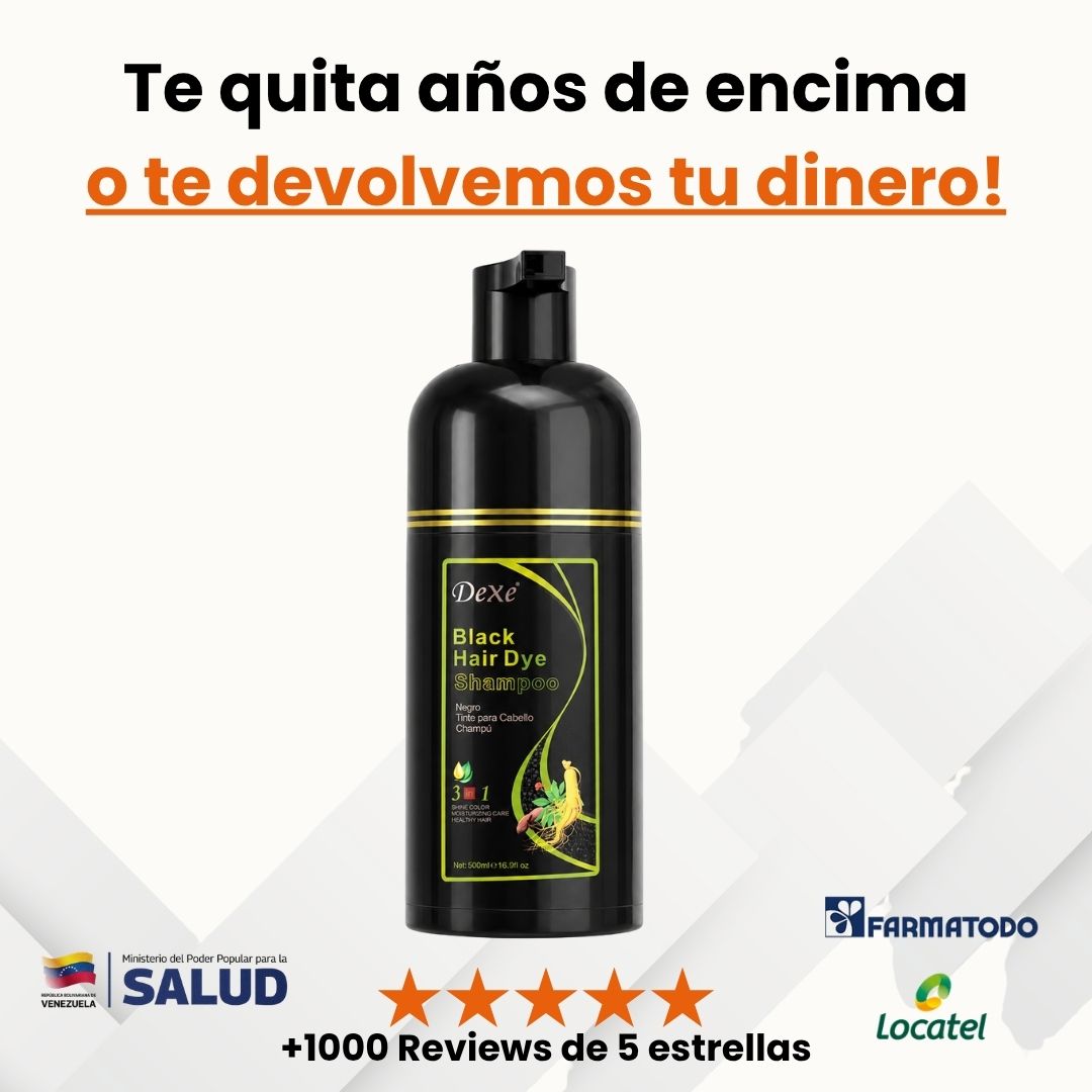 Champú Dexé Cubre Canas 3 en 1 Color NEGRO
