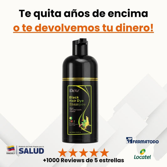 Champú Dexé Cubre Canas 3 en 1 Color NEGRO
