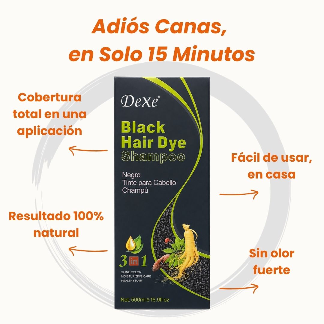Champú Dexé Cubre Canas 3 en 1 Color NEGRO